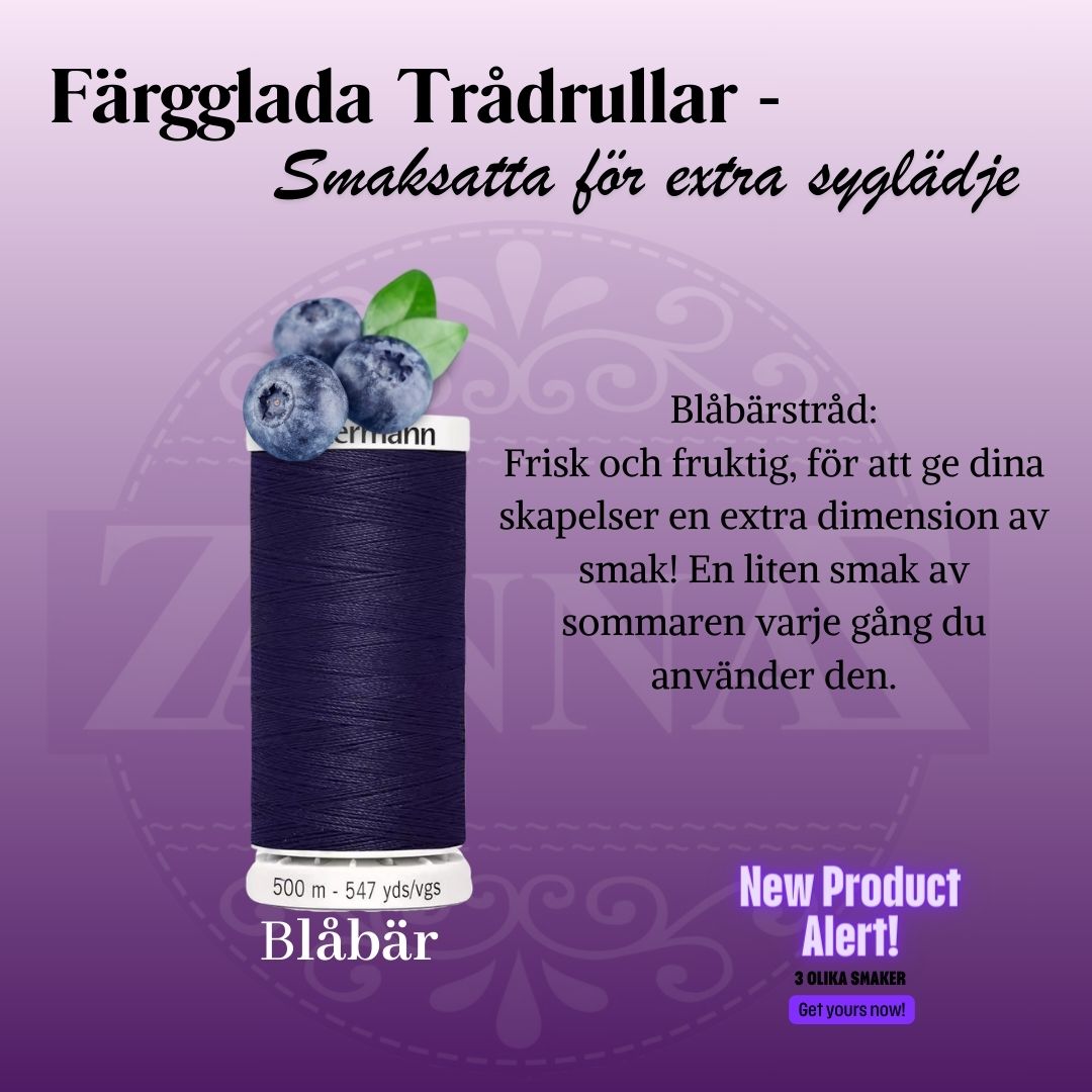 Färgglad tråd - Blåbär