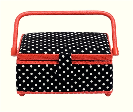 Prym PRYM - POLKA DOTS svart/vit Sykorg S 24x16x11 cm