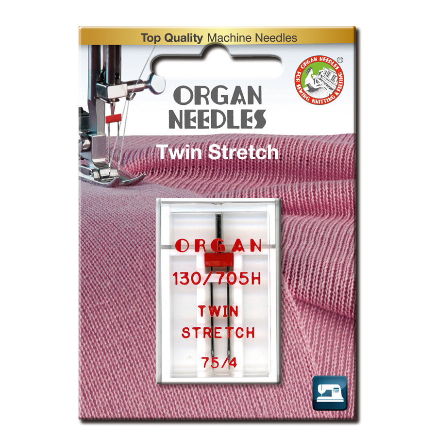 Organ Tvilling Stretch 4,0mm 75, 1-pack - Symaskinsnål