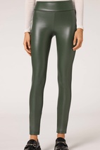 Djenna, green - Läderlook, Stretch