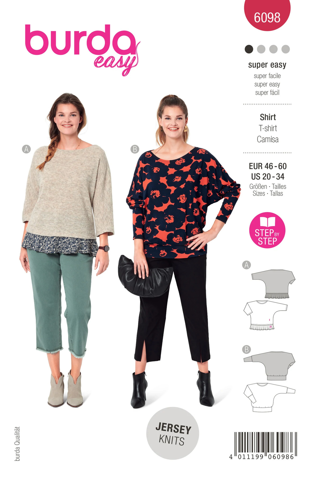 BURDA 6098 - BURDA 6098 TOP WITH KIMONO SLEEVES