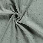 Muslin tyg, dots - Dusty mint