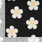 Dubbelsidig Fleece - Daisy, svart