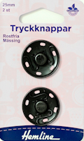 TRYCKKNAPPAR 25 MM SVARTA 2 ST.